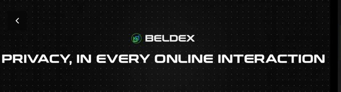 A dark banner featuring the Beldex logo with the text 'PRIVACY, IN EVERY ONLINE INTERACTION' displayed in bold white lettering.
