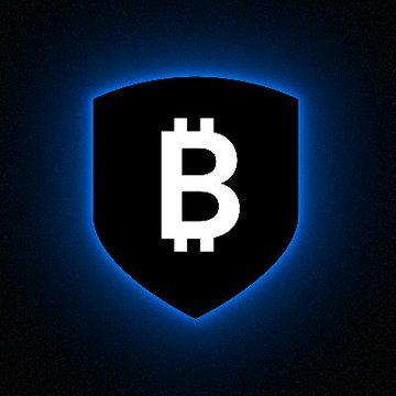 A black shield featuring the white Bitcoin "₿" symbol is outlined by a glowing blue border against a dark background. The image visually reinforces the post's message about BitGo's acquisition of NYDIG's institutional trading business, symbolizing the security and protection of digital assets in the expanding crypto trading landscape.