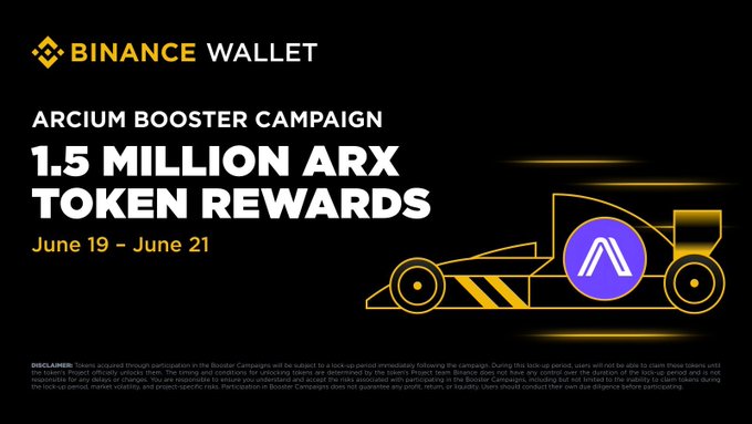 The image features a banner advertisement for Bitcoin Wallet, which promotes an arcium booster campaign and announces the release of a new ARX token reward. The poster includes various details about the product and its benefits while drawing attention to the upcoming launch date.