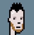 A pixelated character with a "Headache Punk" punk-style haircut and distressed expression is depicted against a gray background, visually conveying the theme of the accompanying post with its pained face and edgy aesthetic.