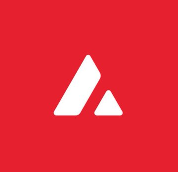 The Avalanche (AVAX) cryptocurrency logo, a white stylized 'A' shape on a red square background.