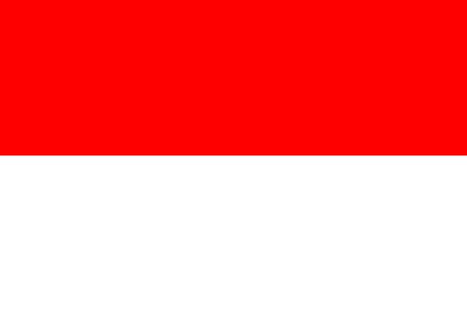 A simple graphic consisting of a red rectangle on top and a white rectangle on the bottom, resembling the flag of Indonesia or Monaco.