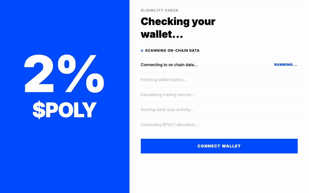 The image shows a screenshot from an online auction site called Polay, which has an advertisement for 2% poly, offering users a chance to get $POLY at once by clicking on the "Connect Wallet" button within the website's interface. The text on the screen indicates that the offer is only available for a short time and expires soon, creating a sense of urgency or limited availability in order to drive up demand. It also mentions that this could be the last months to farm it cheap, which adds to the overall excitement surrounding the offer.