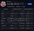 The image shows a cryptocurrency portfolio/trading dashboard displaying a balance of $11,189,892.62 alongside various metrics, charts, and transaction history, likely representing Murad's significant holdings of the $MURAD meme coin as referenced in the post about his large bag expected to "go parabolic."