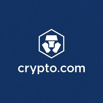 The image features the Crypto.com logo, a white hexagonal icon on a dark blue background with "crypto.com" written below it. This visual ties directly to the news that Trump Media is pulling back from its planned partnership with Crypto.com, including the abandoned $CRO treasury venture.