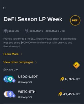 The image shows a screen with information about the Defi Season LP Week and Bitcoin wallets offered by Binance. The main focus of the screen is on a list containing details of the cryptocurrency wallets provided by Binance, including the "USDC-UDP" wallet among other options. There are also some Ethereum wallets featured in this list.

The text displays that these wallets have been designed with the goal of providing liquidity to participants. Furthermore, it says that these wallets have been specifically created for trading purposes and can help users to earn rewards from Uniswap and EtherSwap pools using cryptocurrency like Bitcoin or Ethereum. The screen also shows a time range of June 10 through August 8, indicating when the liquidity pools will be available during this period.