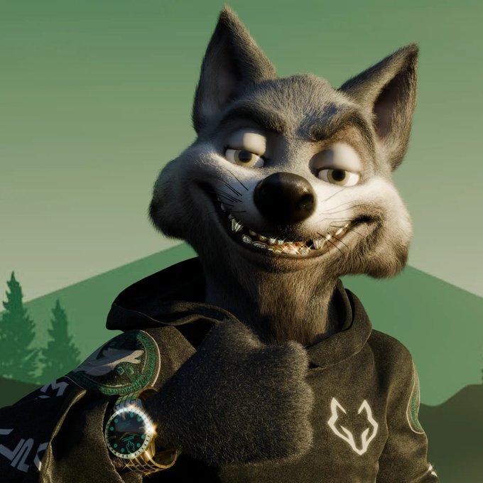 An anthropomorphic wolf character with a sly grin, wearing a black hoodie featuring a wolf logo and adorned with a "Cronos" chain medallion, gazes confidently at the viewer. The image ties directly to the post by promoting WolfSwap as a leading DEX aggregator on the Cronos (CT) network.