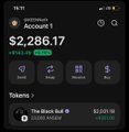 A cryptocurrency wallet interface showing an account balance of $2,286.17, with a Bitcoin holdings tab visible at the bottom of the screen.