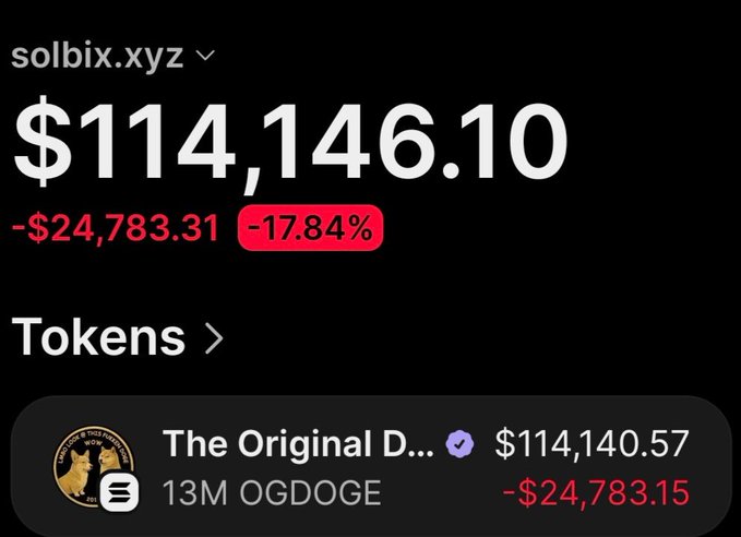The image shows a screenshot of a wallet app with money transactions displayed. The central part of the screen displays information about some crypto coins, indicating that there was money added or subtracted from this particular wallet. A red warning note is present on the bottom right corner. The main focus of the image is the word "Ogdoge", which stands for an initial in a capitalized title, likely related to a specific cryptocurrency or financial term associated with it.