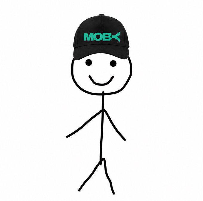 A stick figure wearing a black cap with the green "MOBK" logo smiles cheerfully, representing "Ben" from the post—an illustration of the savvy, relaxed trader who lets Auto Orders do the work instead of watching charts all day.