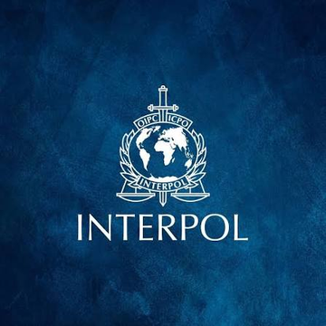 This image displays the INTERPOL logo, representing the international law enforcement organization that announced a massive global operation cracking down on romance scam money laundering, resulting in numerous arrests and seized assets.