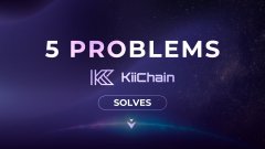 The image shows a purple background with white text that reads "5 PROBLEMS" followed by "IKICHAIN" and "SOLVES". The text also includes an image of a planet, which could be interpreted as a symbol for the financial challenges faced in emerging markets. The post discusses how moving money still feels slow, expensive, and complicated due to the lack of efficient infrastructure supporting it. This is where platforms like @KiiChainio come into play, offering solutions that can help streamline and simplify the process of transferring funds across borders.
