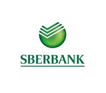 The image shows the green Sberbank logo featuring a circular emblem with upward chevrons above the word "SBERBANK" in bold text. It directly relates to the post, which announces that Sberbank, Russia's largest bank, plans to accept Bitcoin, Ethereum, and Tether as collateral for loans, bridging traditional banking and cryptocurrency.