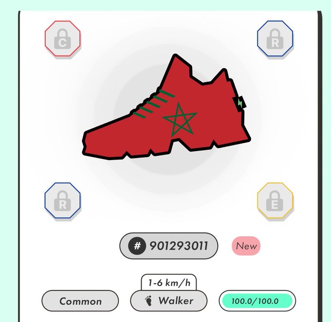 The image features a red shoe with a green star design, which appears to be a sneaker or athletic shoe. The shoe is displayed prominently against a white background, making it stand out. In addition to the shoe, there are four other small circles in various colors and sizes scattered around the image. These circles seem unrelated to the main subject of the image - the red shoe with the green star design.