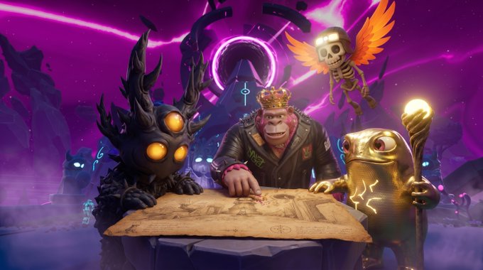 "GM! The 369 Cause" is a character from an online game, exploring and searching for something, possibly information or artifacts, while navigating through different levels or challenges. The image features this character and several other characters, including a pirate named "Pete", in various settings like a jungle with trees and mountains surrounding them. These characters appear to be working together as they embark on their shared adventure or mission within the game world.