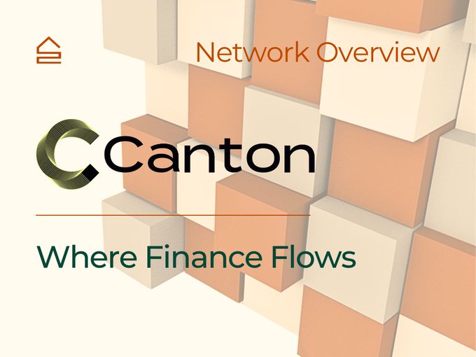 The image shows a 3D rendering of a building with orange and white blocks arranged in a grid pattern. The text "C Canton" is displayed above the building, while the words "Where Finance Flows" are below it. This suggests that the image might be related to a presentation or report about Canton's financial infrastructure, possibly discussing its architecture, adoption process, or other relevant aspects of the firm's operations.