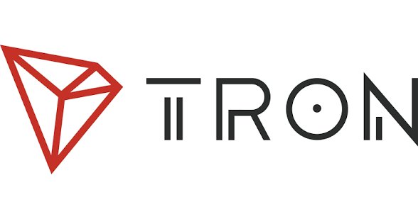 The official logo of the cryptocurrency TRON, featuring its distinctive red diamond symbol next to the black text 'TRON'.