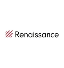 The image shows the Renaissance Technologies logo featuring red diagonal stripes next to the word "Renaissance" in dark gray text. It accompanies a post announcing that Renaissance Technologies, the renowned quantitative hedge fund, increased its Bitcoin exposure by purchasing an additional 422,881 shares of Strategy (MSTR) worth $40.1 million, bringing its total holdings to 2.55 million shares.