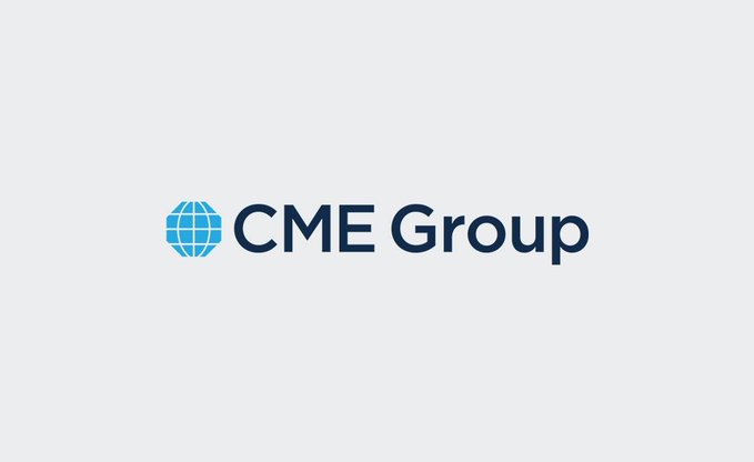 The CME Group logo is displayed on a light blue background.