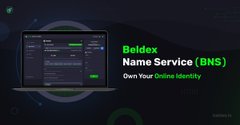 A small advertisement banner for "Boldx Name Service (BNS)" with the tagline "Own Your Online Identity" next to an image of a laptop.