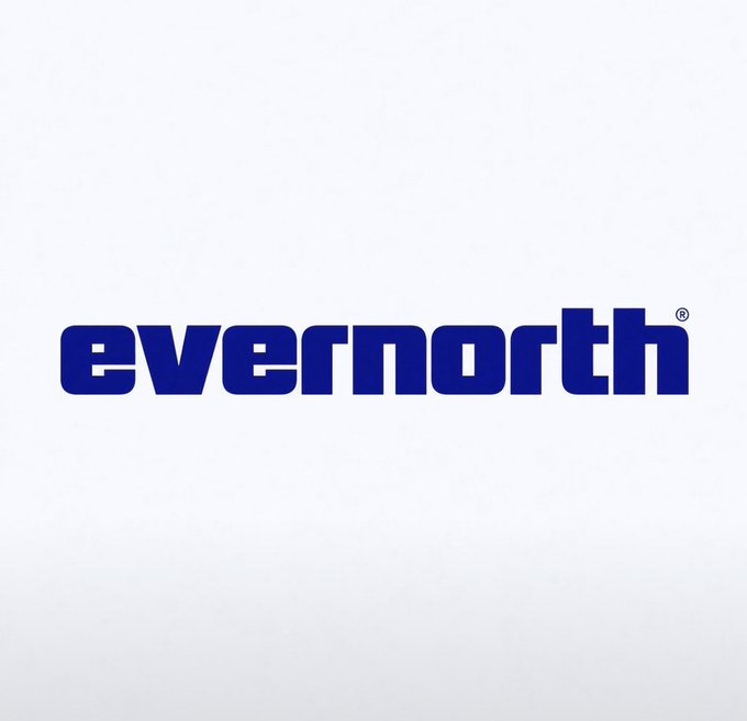 The Evernorth logo displayed in dark blue lowercase text on a light gradient background.