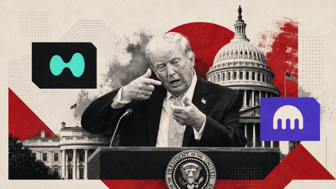 A graphic featuring Donald Trump speaking at a podium with the Presidential seal, with the White House and Capitol building behind him, alongside logos for Surge and Midnight.