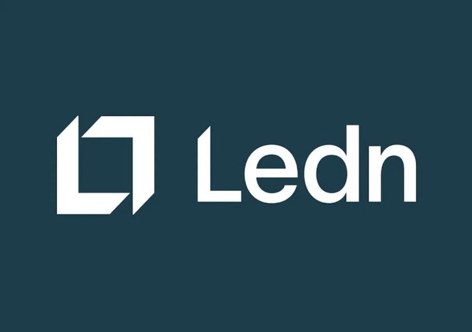 The Ledn logo featuring a white geometric icon and the company name on a dark navy background.