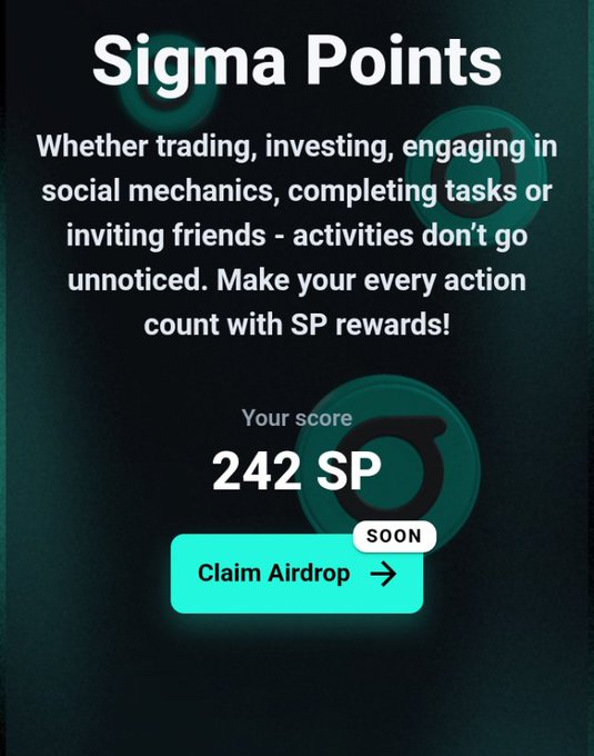 "Welcome to @SumexLab's new page for Sigma Points. Your activity should pay you, so make sure to log in at least once a week to claim your rewards."
