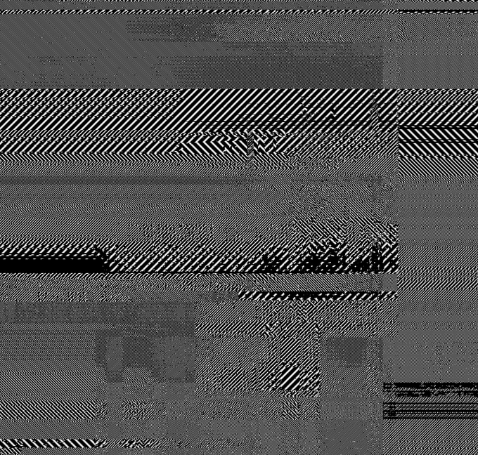 A grayscale glitch-art style image with horizontal striped patterns and a hazy, distorted figure in the center.