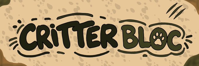 Stylized text logo reading 'CRITTERBLOC' with a paw print replacing the 'O'.