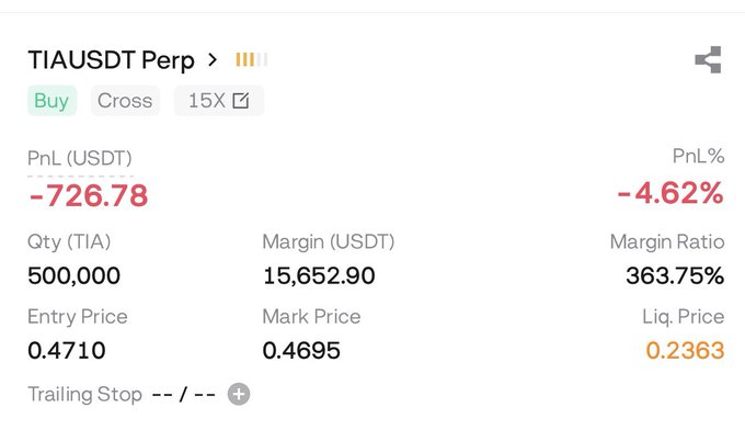 The image shows a screenshot of a trading app that displays information about the stock market, including the current price of a stock and its margin ratio. The app also provides options for buying or selling shares based on specific criteria such as entry price, exit price, and volume. The text in the image reads "Quarter million on TIA Come liquidate me." This suggests that there is an opportunity to buy shares at a low price and potentially make a profit by liquidating them later when the stock price rises again.