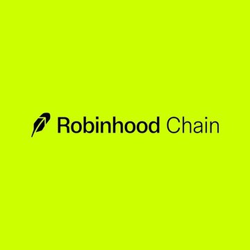 The image displays the "Robinhood Chain" logo in black text alongside its quill icon, set against a bright lime-green background. It relates to the post by visually representing the newly announced partnership between Injective ($INJ) and Robinhood, highlighting the integration of Robinhood tokens onto Injective's blockchain.