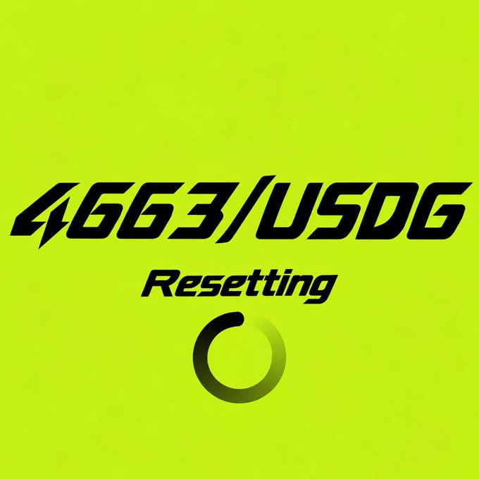 A bright neon yellow-green graphic with stylized black text reading '4G63/USDG Resetting' and a circular loading icon.