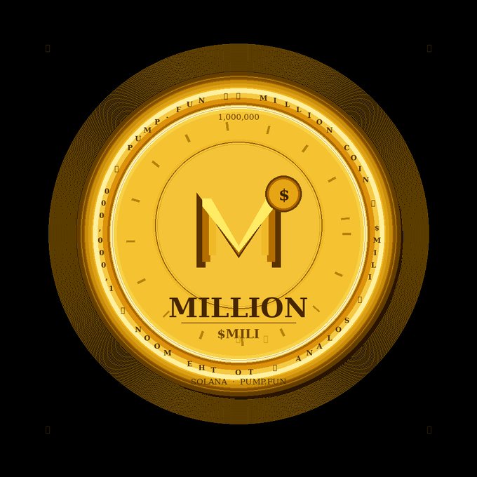 The image features a circular logo with a gold background, prominently displaying the word "MILLI" in large white letters. The logo also includes a dollar sign symbolizing money. Below the logo, there's text that reads "support the future of MILLI! Hey everyone! Tell your friends about MILLI Help us spread the word Together, we can grow MILLI into something truly impactful!" This message encourages people to support and promote the concept of MILLI, emphasizing its potential for growth and positive change.