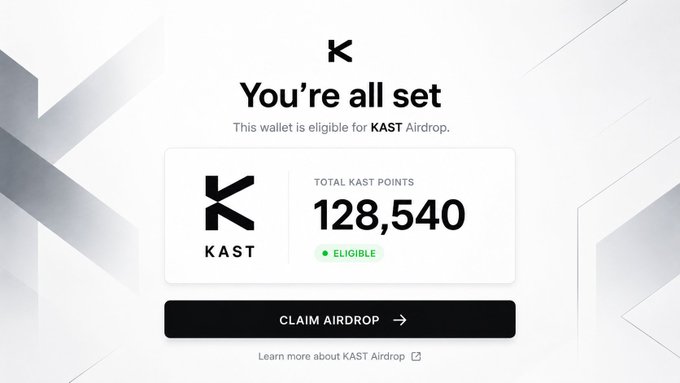 The image shows a screenshot of an app screen from the KAST cryptocurrency platform. The app is focused on cryptocurrency and offers features like claiming Bitcoins through Airdrop, which allows users to accumulate Bitcoins without needing to invest them themselves. The app is priced at $90M (Series A) and has been backed by investors, with a valuation of $600M (Series B).