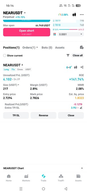 The image shows a screenshot of an app called NearSUDT, which displays information about the stock market. The app provides details such as current positions, orders, and asset prices for various stocks. It also offers options like shorting and trading strategies. The app's interface is designed with a pink header that reads "NearSUDT" followed by a white background. The image shows the app's screen filled with information about the stock market, including the names of different stocks and their current positions.