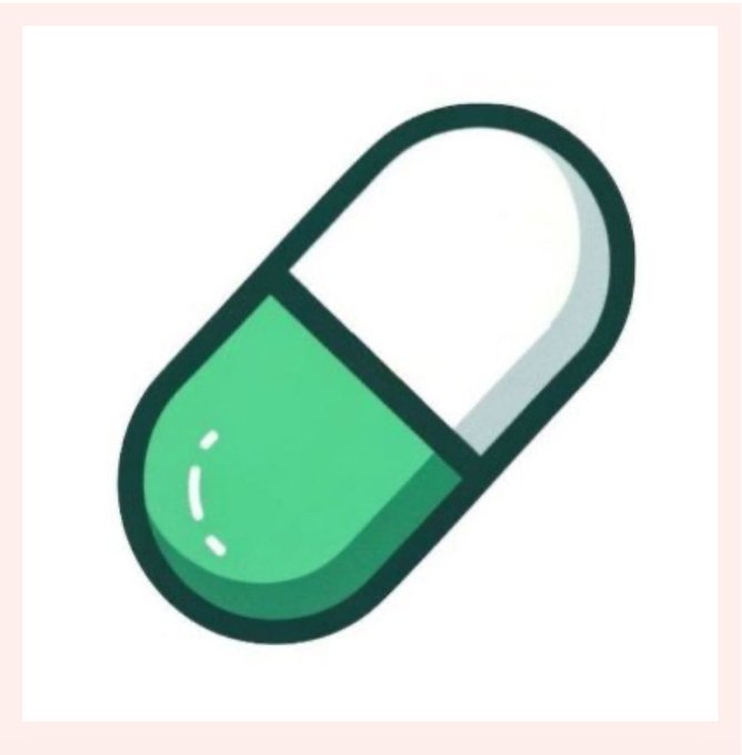 A cartoon-style illustration of a green and white capsule pill, which relates metaphorically to the "Pumpfun" announcement of "Holder Rewards" replacing Cashback Mode, symbolizing a new "dose" of passive trading fee income for eligible token holders with $20+ holdings.