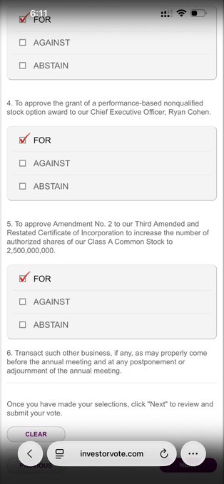 The image shows a phone screen with a form asking for opinions about investing in meme shares. The user has already filled out some of the questions, such as whether they want to invest in meme shares or not. There are several other questions on the form that ask about the user's preferences and reasons for their choices.