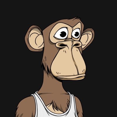 A cartoon illustration of a brown monkey character wearing a white tank top against a solid black background, featuring large white eyes and an elongated face.