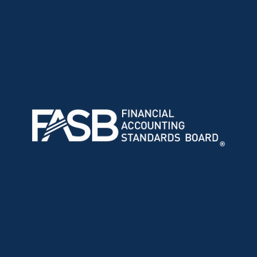 The image shows the logo of the Financial Accounting Standards Board (FASB) in white text on a dark blue background. It relates to the post by visually representing the organization proposing new accounting guidelines that would allow certain stablecoins to be classified as cash equivalents on balance sheets.