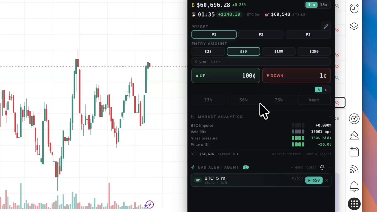 The image shows a screenshot of a stock trading app with various elements displayed on its screen. The main focus is on a chart that displays the price movement of Bitcoin over time, indicating a downward trend. A button can be seen below the chart, possibly representing an option to sell or trade Bitcoins. There are also other options available for trading and monitoring the stock market.