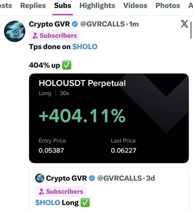 A screenshot of a social media post featuring a cryptocurrency trading site called "HOLO" with a long message related to Bitcoin trade activities, including information about followers' interests and their views on certain posts or conversations. The caption also reveals the number of likes the post has received and mentions that there are subcategories within the post.