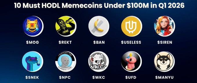 The main focus of this image is a blue backdrop with a title at the top that reads "10 Must HODL Memeconics Under $100M In Q22016", which appears to be discussing the importance of memecoin knowledge for successful investing in HODL. This information is backed by several images, including an infographic featuring logos and icons related to HODL memecoins under $100M, a list showcasing memecoins below $100M, and a graphic depicting a man holding a gold coin. The surrounding images also emphasize the value of learning about memecoins for making informed decisions in the HODL world.