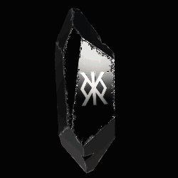 The image features a black and white crystal, which appears to be a piece of glass or stone with an X symbol etched into its center. The crystal is set against a stark black background, making it stand out prominently. The text "Been preparing for nearly 600 days $DOG" is written in the corner of the image, possibly indicating that this crystal has been crafted over an extended period and is now ready to be used or appreciated by someone.