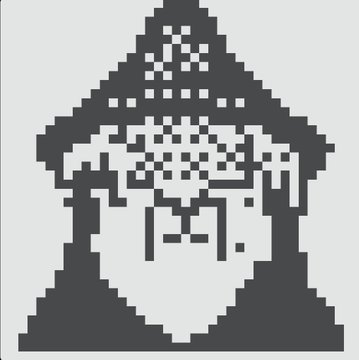 The image features an illustration of a person's face, which appears to be a cartoon or pixel art style. The face has a large nose and mouth, giving it a distinctive appearance. The background of the image is white, providing contrast for the black and white elements in the illustration. The post includes text that reads "I won't be getting a zombie but I am happy for those who do get one. I burned 16 normies This one is my fave x.com/normiesART/sta".