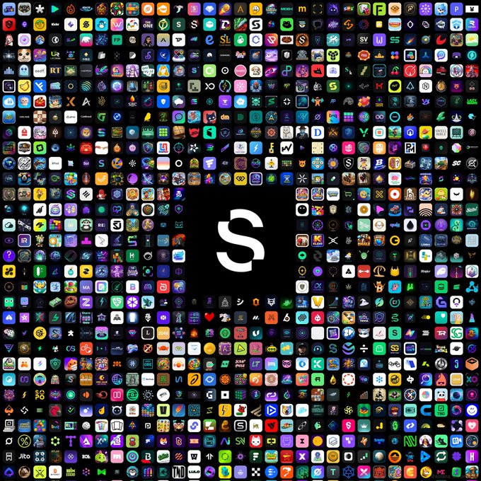 The image features a large grid of small square icons, each representing an app or social media platform. These icons include popular apps such as Instagram, Facebook, Twitter, and others. The grid is filled with various colors and designs, creating a visually appealing pattern. The caption "we are Seeker" suggests that the image might be related to a social media platform or app that promotes sharing and connecting with others.