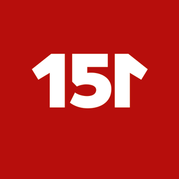 A bold red square logo with white stylized text reading '15T,' featuring angular geometric design elements.