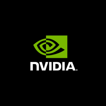 The NVIDIA logo displayed on a black background, featuring the iconic green eye icon above the white 'NVIDIA' wordmark.