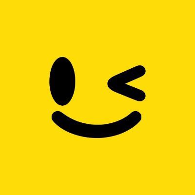 The image features a black winking smiley face with one eye closed on a bright yellow background, conveying a playful and approving tone that aligns with the post's positive sentiment about the $TEST token, referencing its contract address "6KvaPiwiWgWmwQBgxtH7KAV3ZmRUjFGMEGx4fY3EeiJ3."