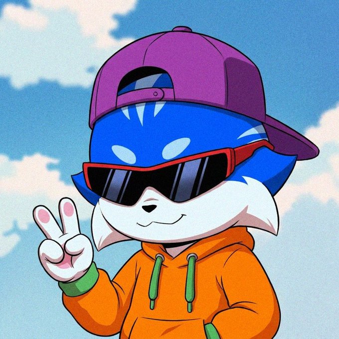 The image features an animated character wearing a blue hat, sunglasses, and an orange hoodie with the text "i've been watching TOSHI for 2 weeks now Here is what most people are missing The token is 93% off ATH the chain just had its biggest upgrade ever The community is literally paying creators to show up". The character appears to be wearing a cap and sunglasses, possibly as a nod to their feline friend or an attempt at a cool look.
